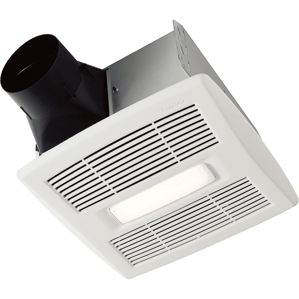 Broan Flex DC Series 50-100 CFM Bathroom Exhaust Fan with LED Light - Angle