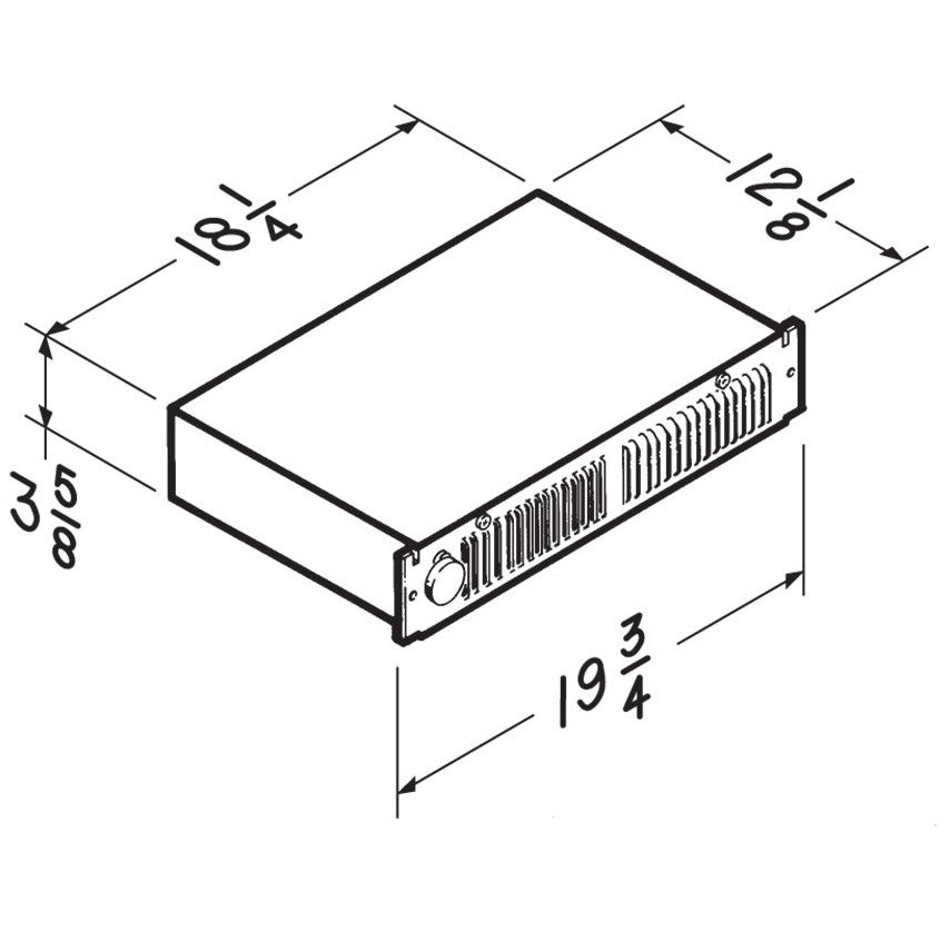 Broan Kickspace Heater w/ Built-In Thermostat - Dimensions
