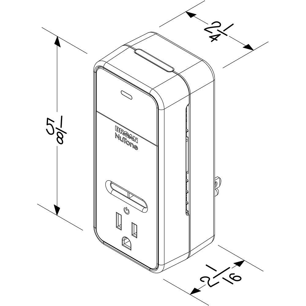 Broan Overture Smart Air Quality Monitor Room Sensor - Dimensions