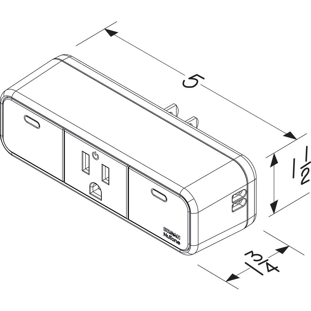 Broan Overture Smart Plug - Dimensions