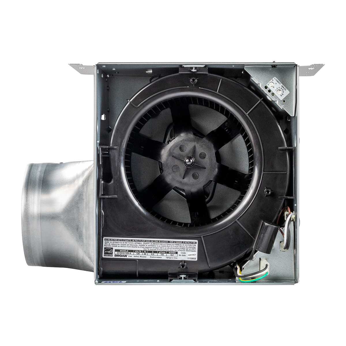 Broan QTXEG110 Bathroom Exhaust Fan - Housing Angle 1
