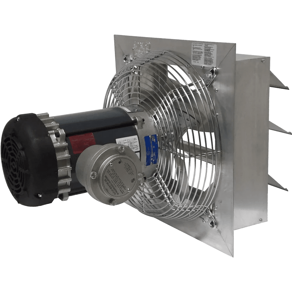 Canarm AX 12-In. Explosion Proof Aluminum Wall Mount Shutter Exhaust Fan - Single Phase - Angle