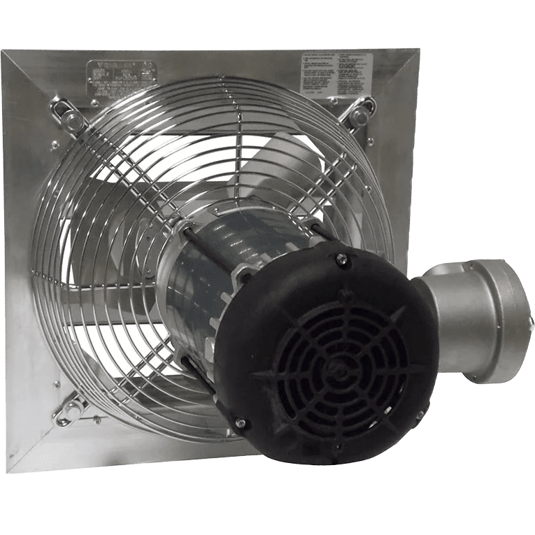 Canarm AX 12-In. Explosion Proof Aluminum Wall Mount Shutter Exhaust Fan - Single Phase - Back