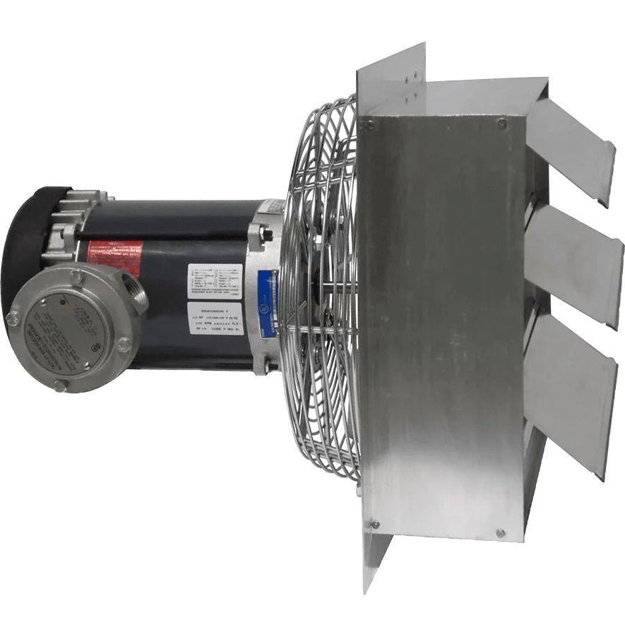 Canarm AX 12-In. Explosion Proof Aluminum Wall Mount Shutter Exhaust Fan - Single Phase - Side
