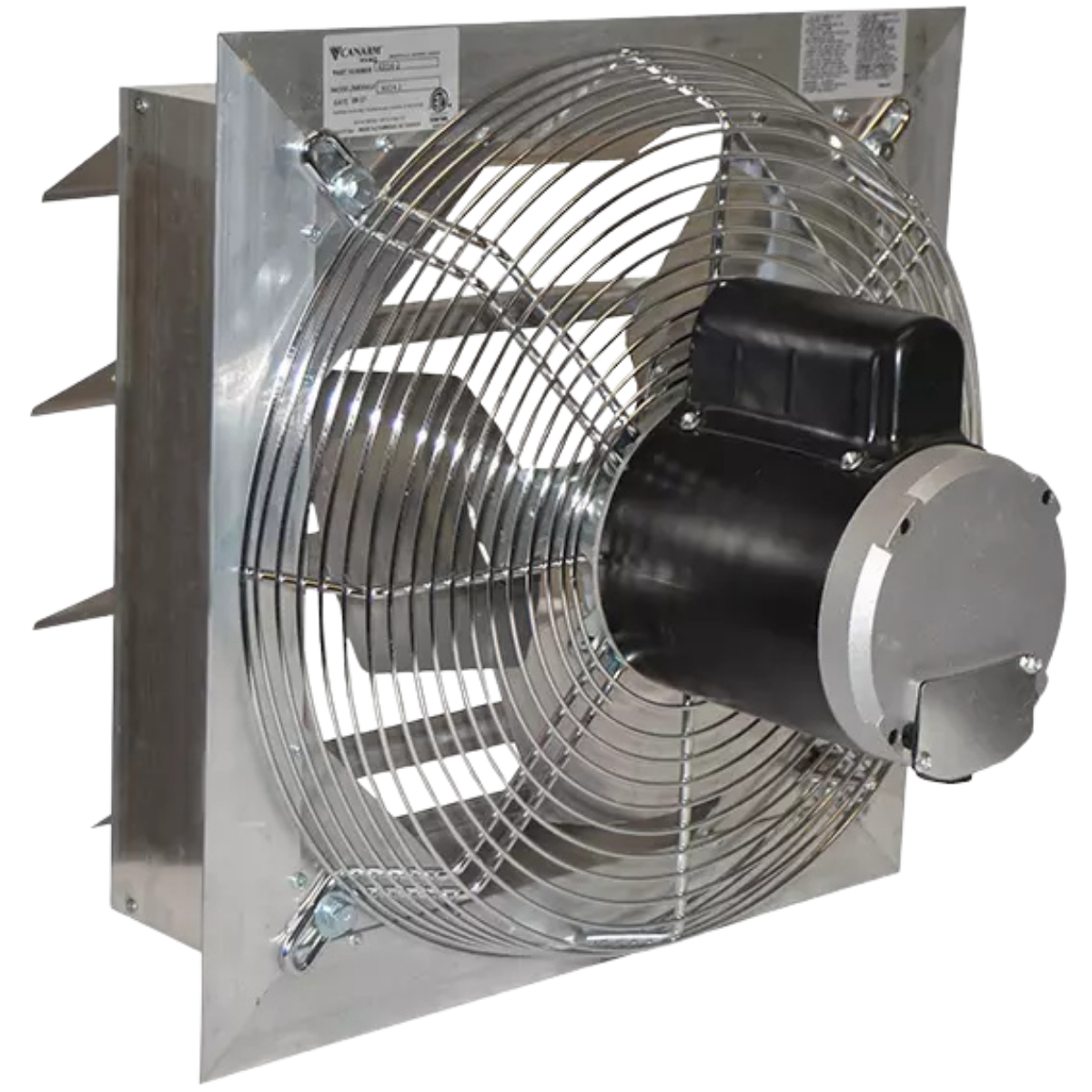 Canarm AX Series Direct Drive Shutter Mounted Aluminum Exhaust Fan - Angle 1