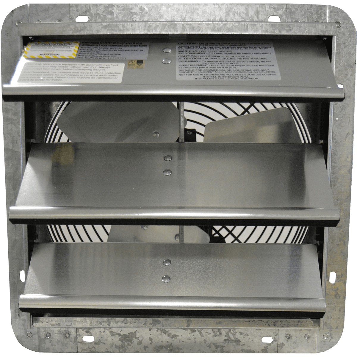 Canarm GSF Series 12-In. Galvanized Shutter Exhaust Fan - Main