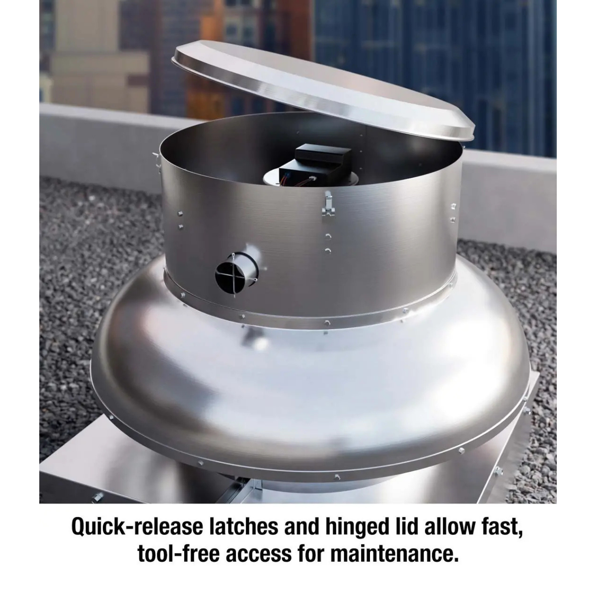 Canarm Spun Aluminum Direct Drive Downblast Exhauster - Infographic 1