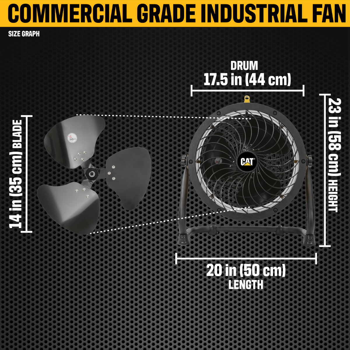 Caterpillar 14-In. High Velocity Drum Fan - Infographic 2