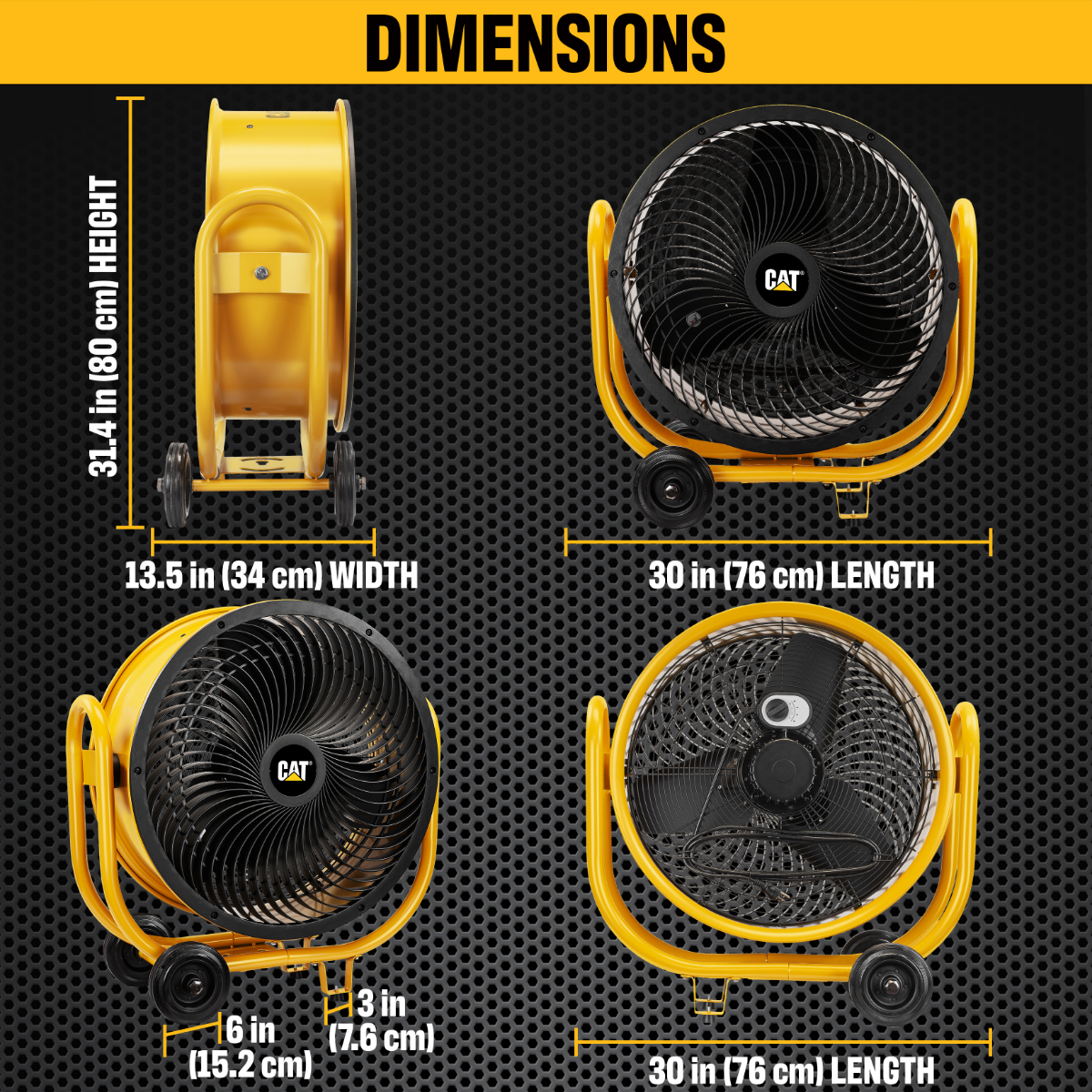 Caterpillar 24-In. High Velocity Industrial Drum Fan - Infographic 3