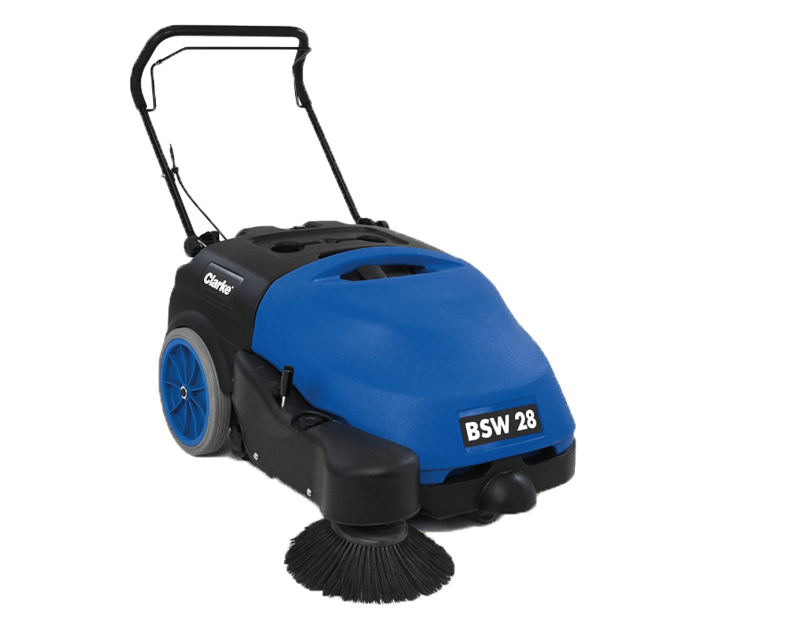 Clarke Hard & Soft Floor Active Filtered Dust Control Walk Behind Sweeper - Left Angle