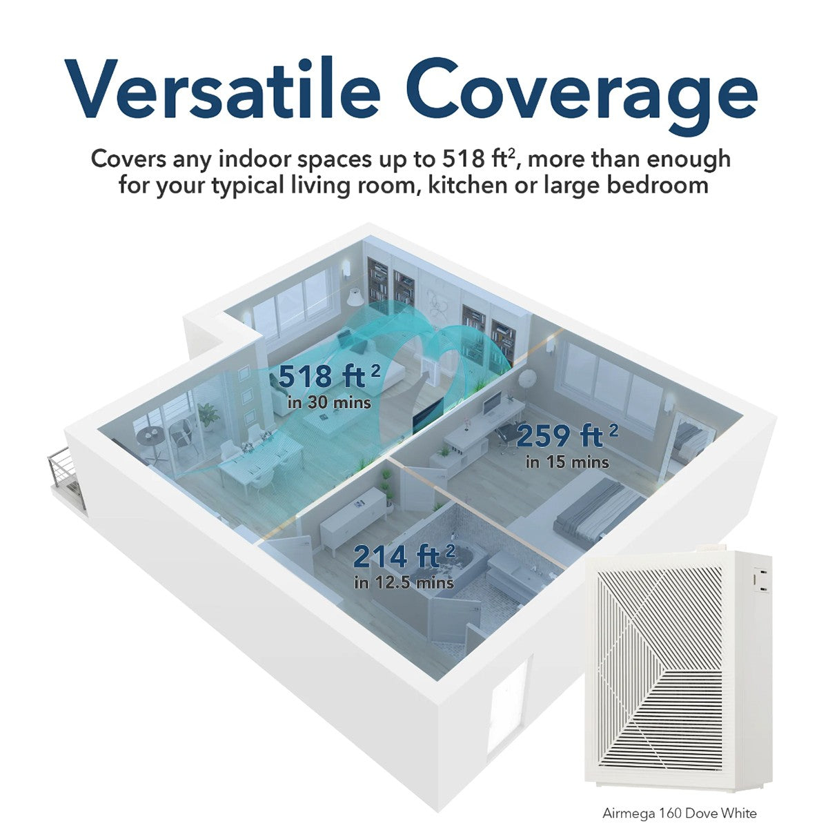 Coway Airmega 160 HEPA Air Purifier - Infographic
