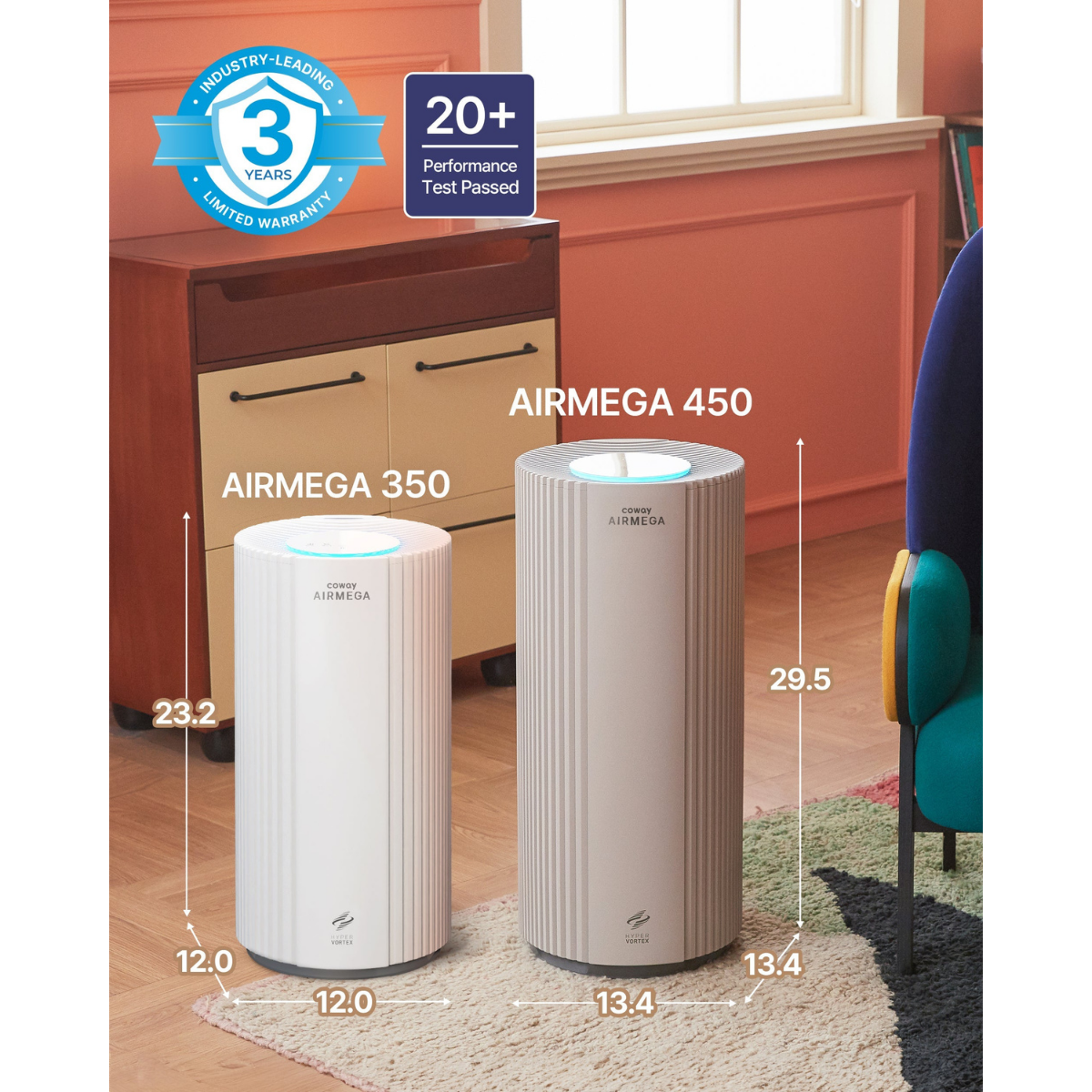 Coway Airmega 350 Large Room Whole Home HEPA Air Purifier - Infographic 12
