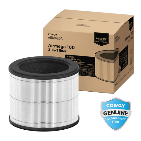 Coway Airmega 100 True HEPA Replacement Filter - w/ Box Angle