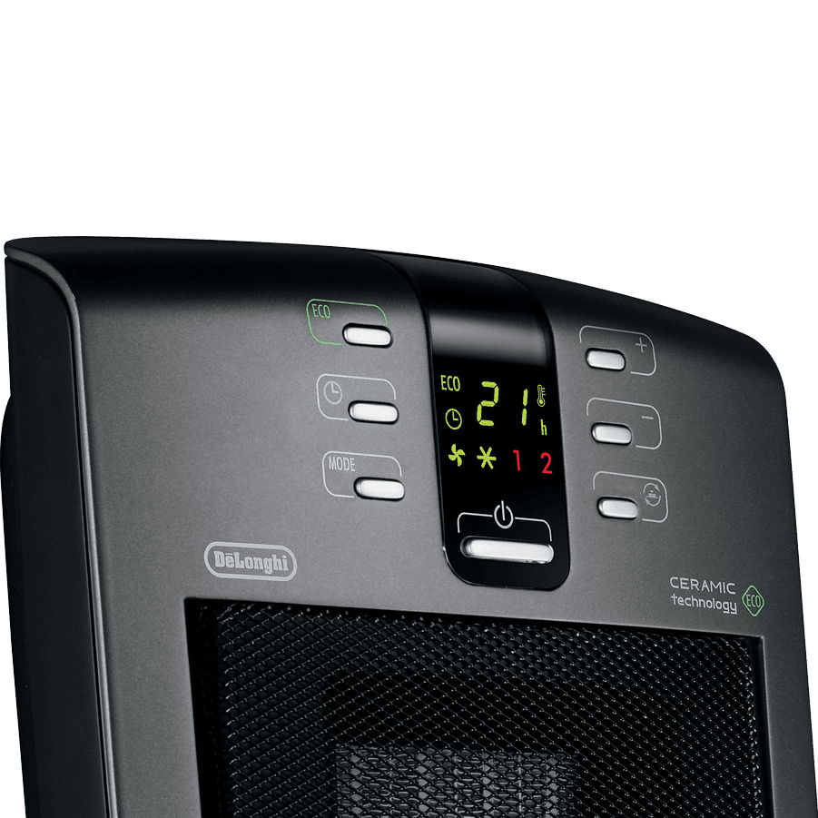 DeLonghi Oscillating Portable Digital Ceramic Heater - Control Panel