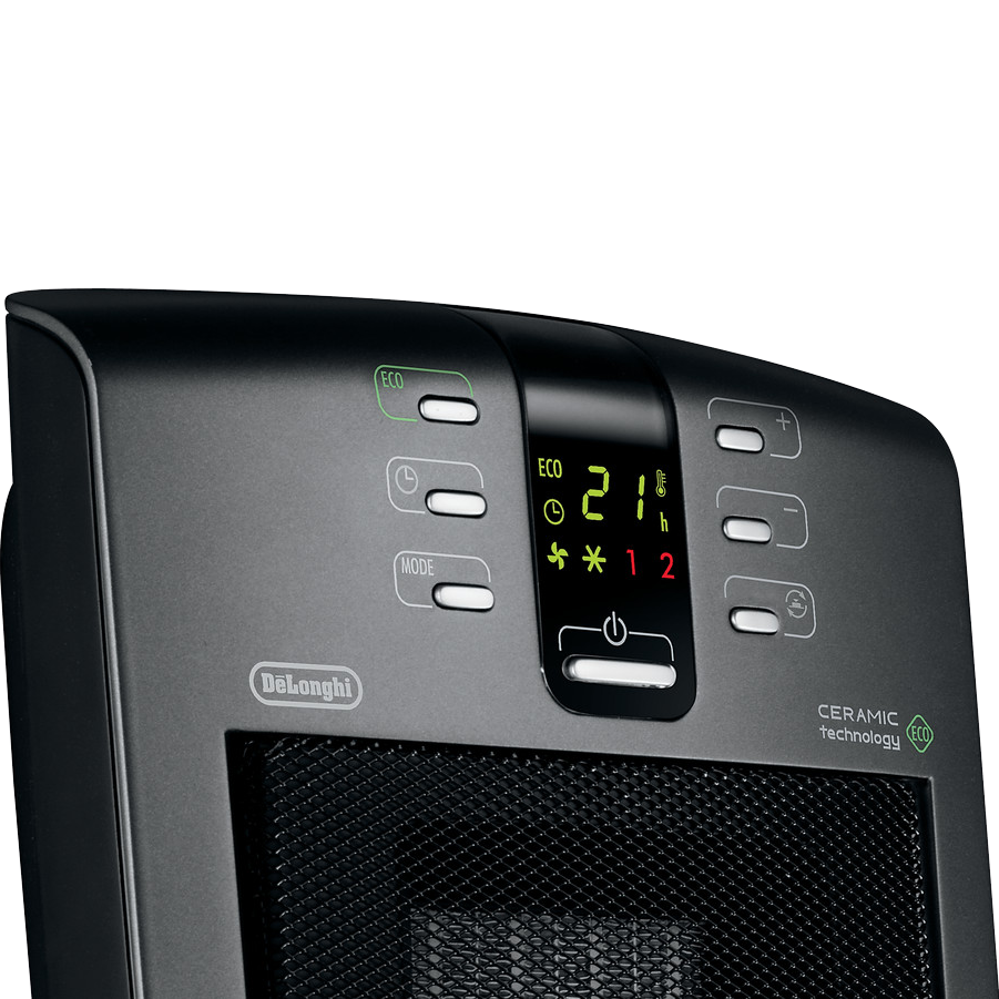 DeLonghi Oscillating Portable Digital Ceramic Heater - Control Panel