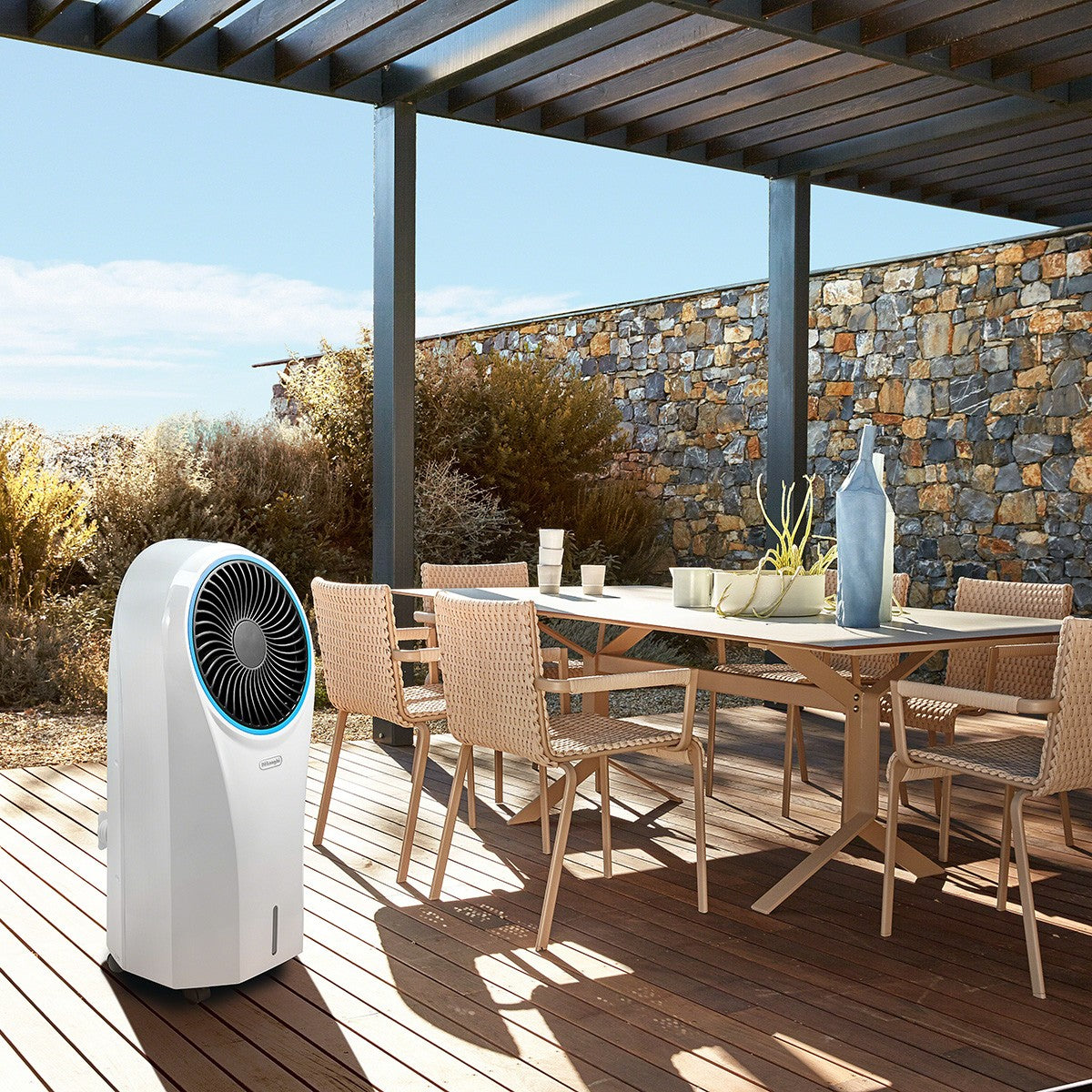 DeLonghi EV250 Portable Evaporative Cooler - on Deck