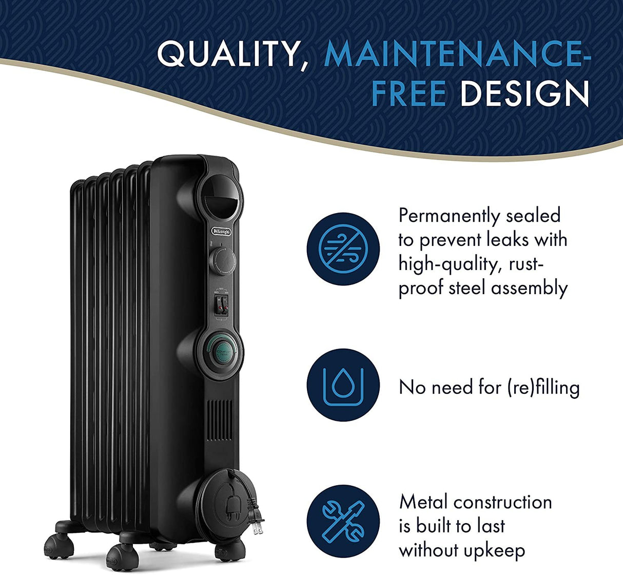 DeLonghi Comfort Temp Full Room Radiant Heater - quality maintenance free design
