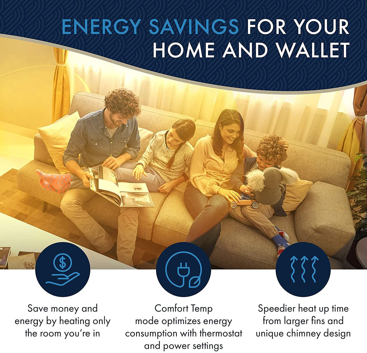 DeLonghi Comfort Temp Full Room Radiant Heater - energy savings