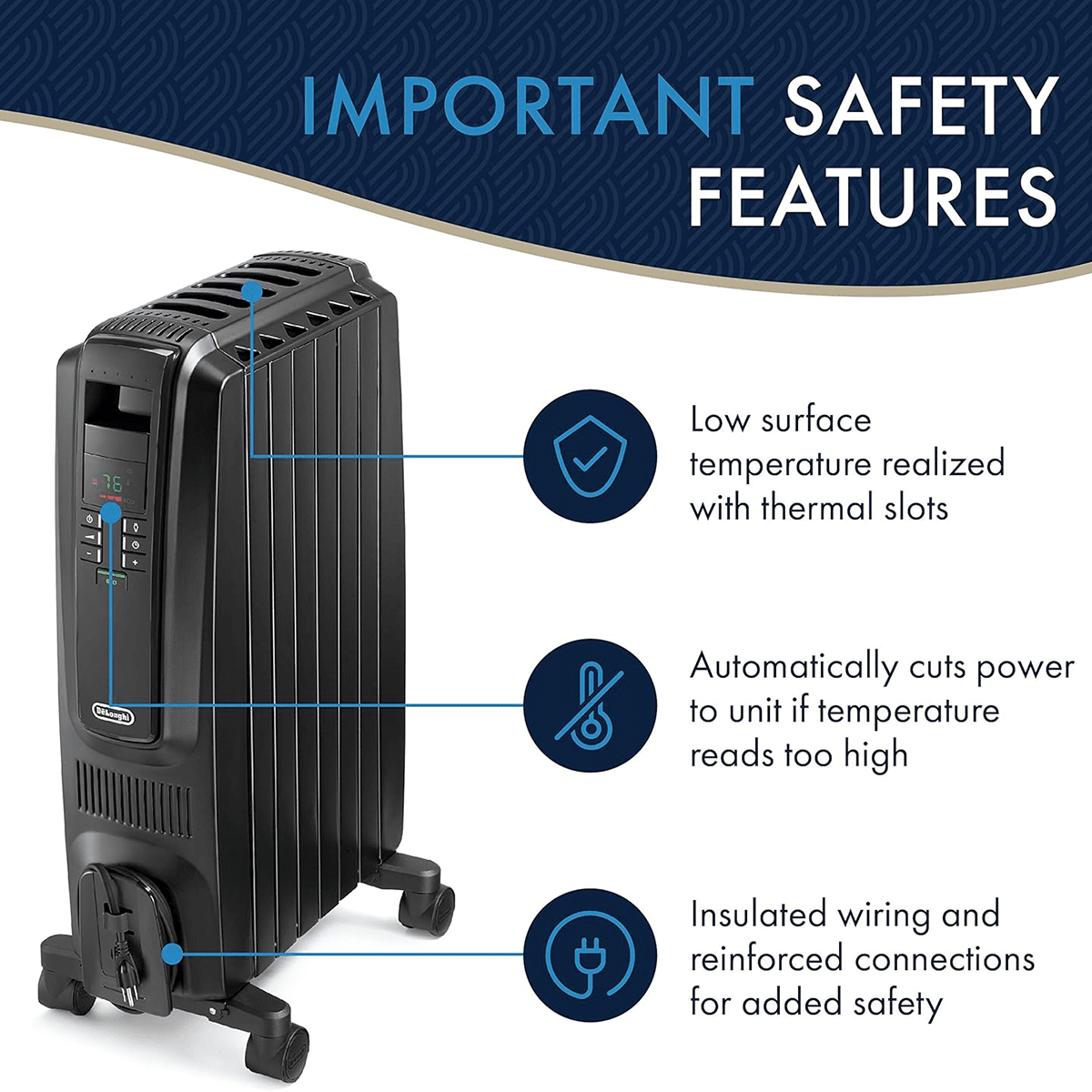 Delonghi TRD40615 Oil Filled Radiator Heaters - Infographic 2