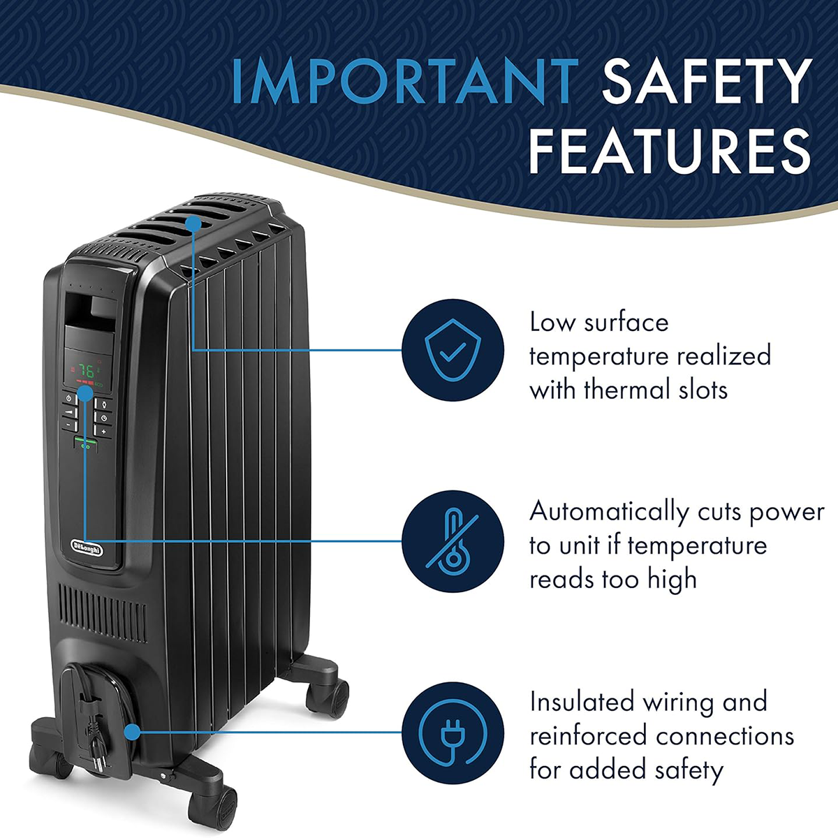 Delonghi TRD40615 Oil Filled Radiator Heaters - Infographic 2