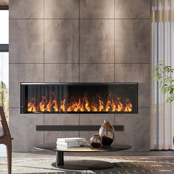 Dimplex Opti-Myst Linear Electric Fireplace w/ Acrylic Ice & Driftwood - Lifestyle