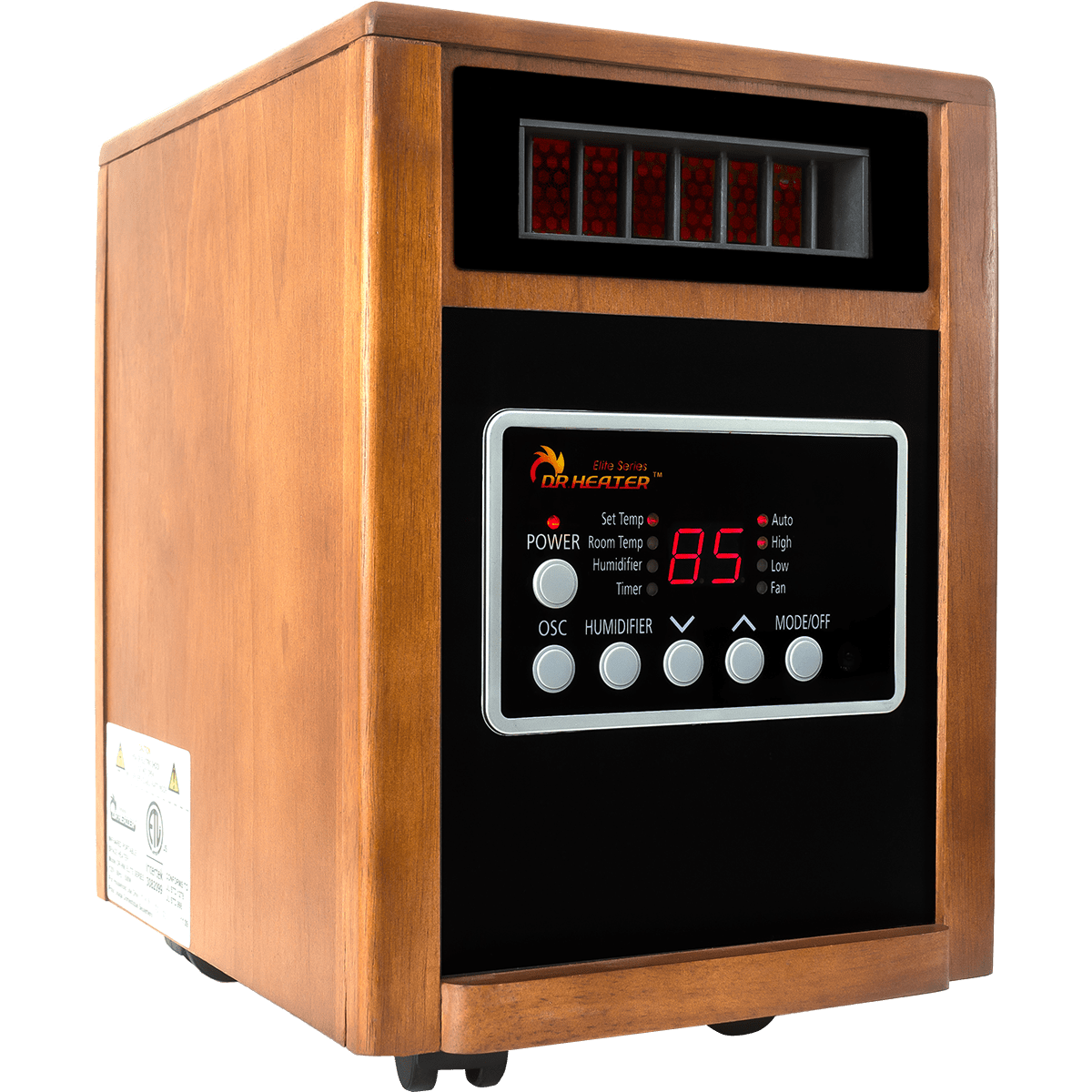 Dr. Infrared Heater DR998 Elite Series Space Heater + Humidifier - angle
