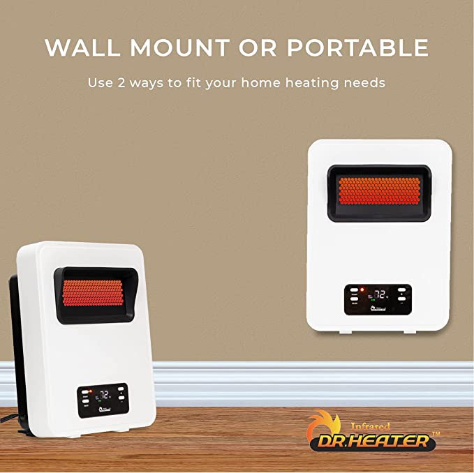 Dr. Infrared Heater 2-Way Wall Mount or Portable Space Heater - Mounting System
