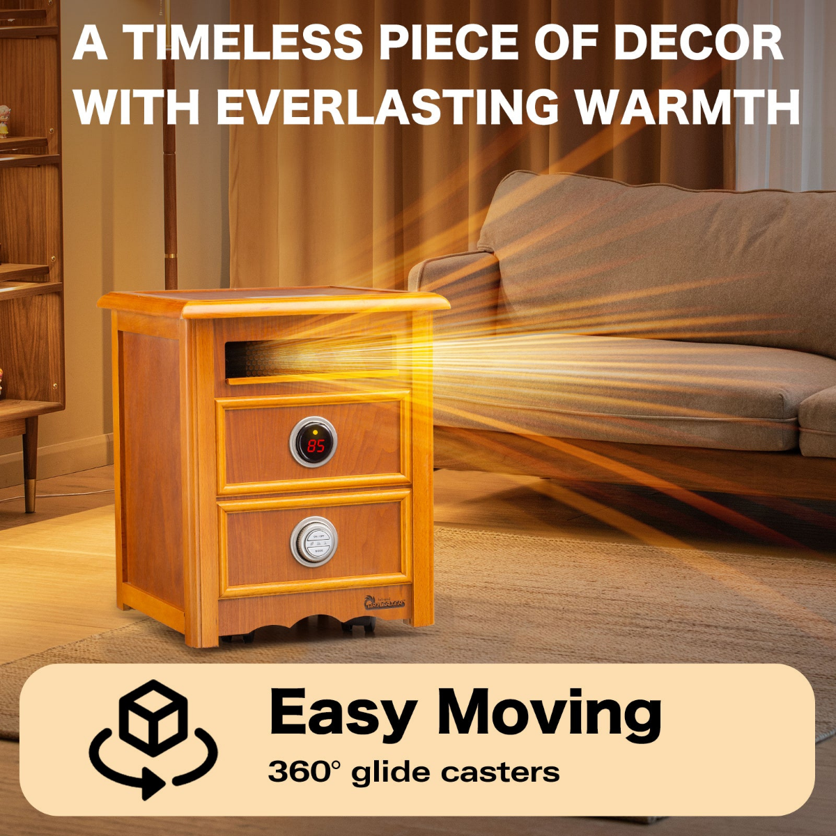 Dr. Infrared Heater Nightstand Heater  DR-999 1500 Watt - Infographic 1