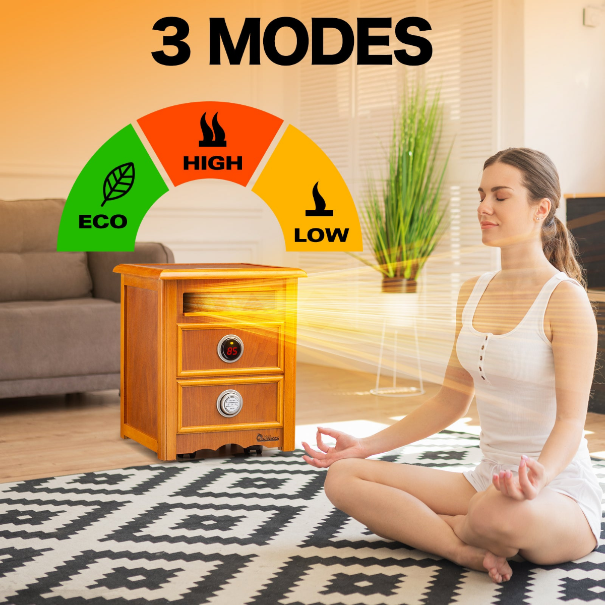 Dr. Infrared Heater Nightstand Heater  DR-999 1500 Watt - Infographic 5