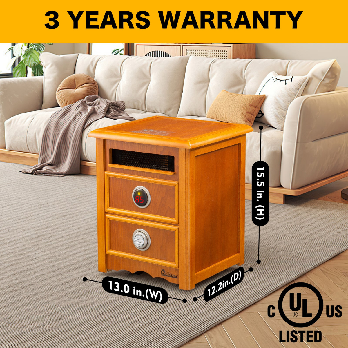 Dr. Infrared Heater Nightstand Heater  DR-999 1500 Watt - Infographic 7