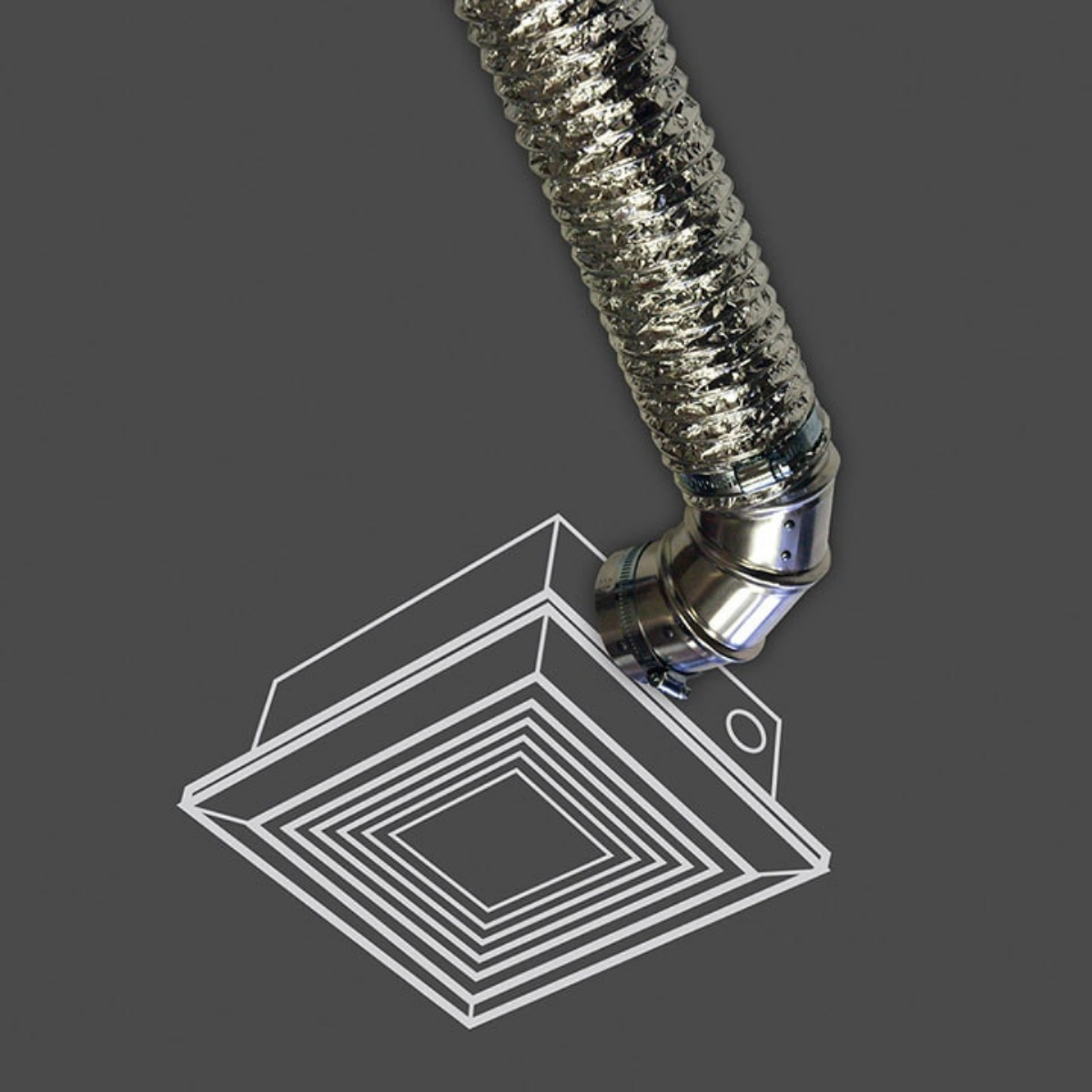 Dundas Jafine E432 4in Aluminum Elbow Duct Connector - Lifestyle 2