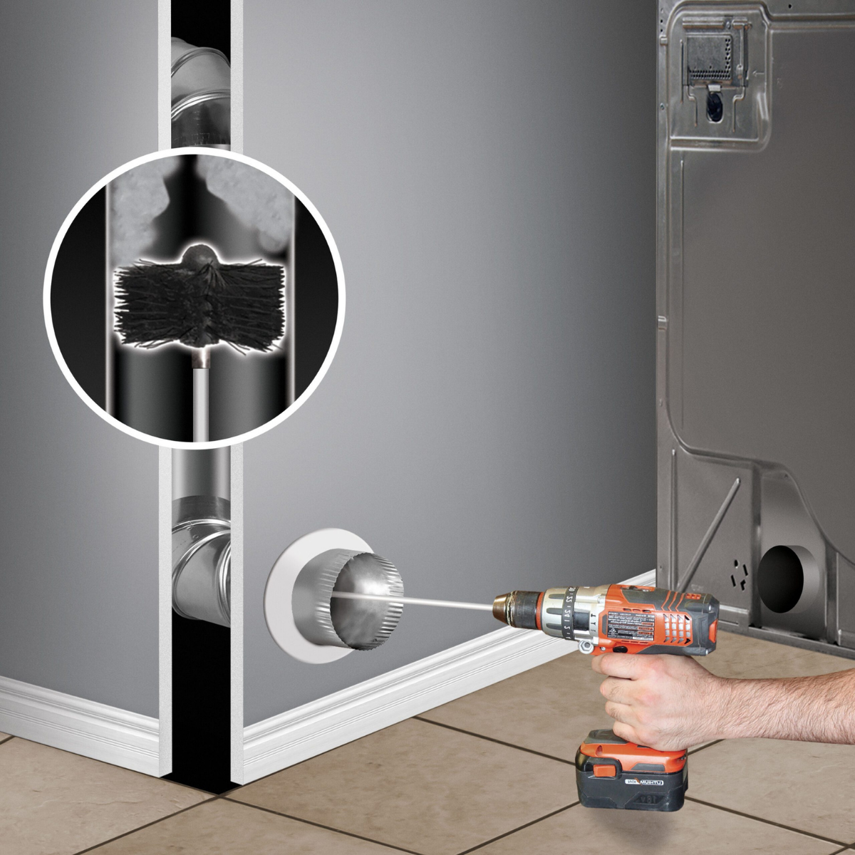 Dundas Jafine PCPBZW ProClean Drill Powered Duct Brush - Lifestyle 2