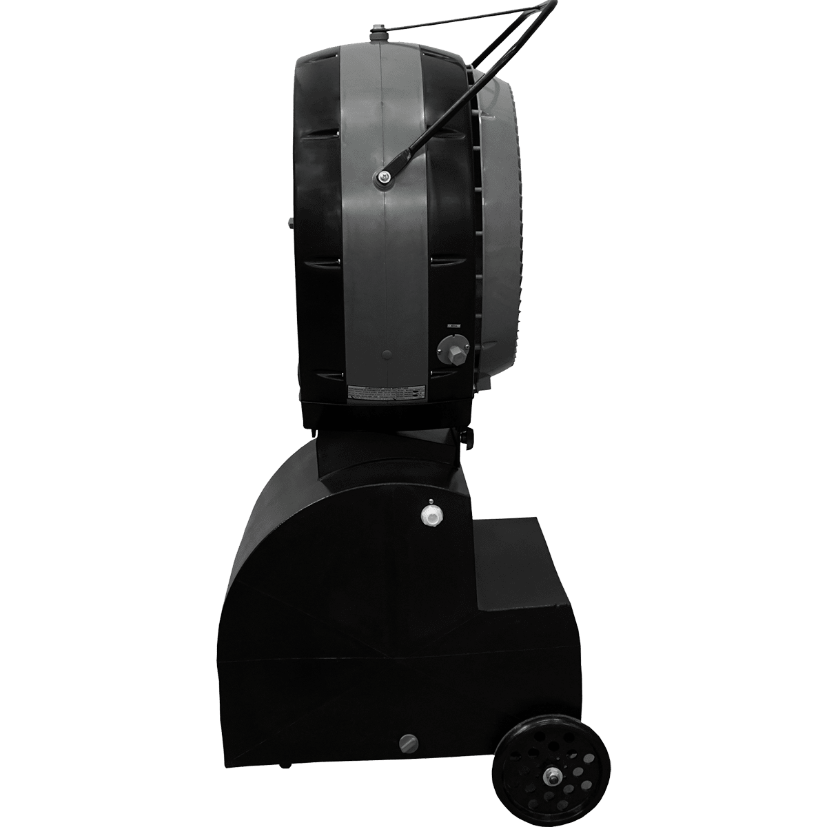Cyclone 737 Commercial Portable Misting Stand Fan w/ Reservoir - 18-gal. Black - Side View