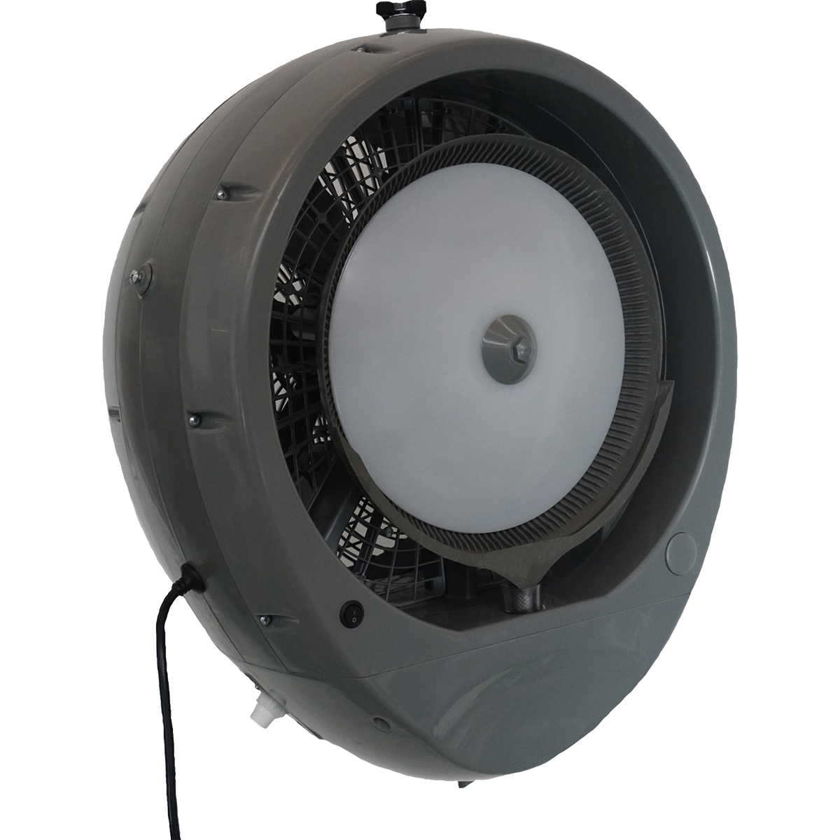 EcoJet by Joape Cyclone 737 Wall Mounted Commercial Misting Fan - Gray - Angle