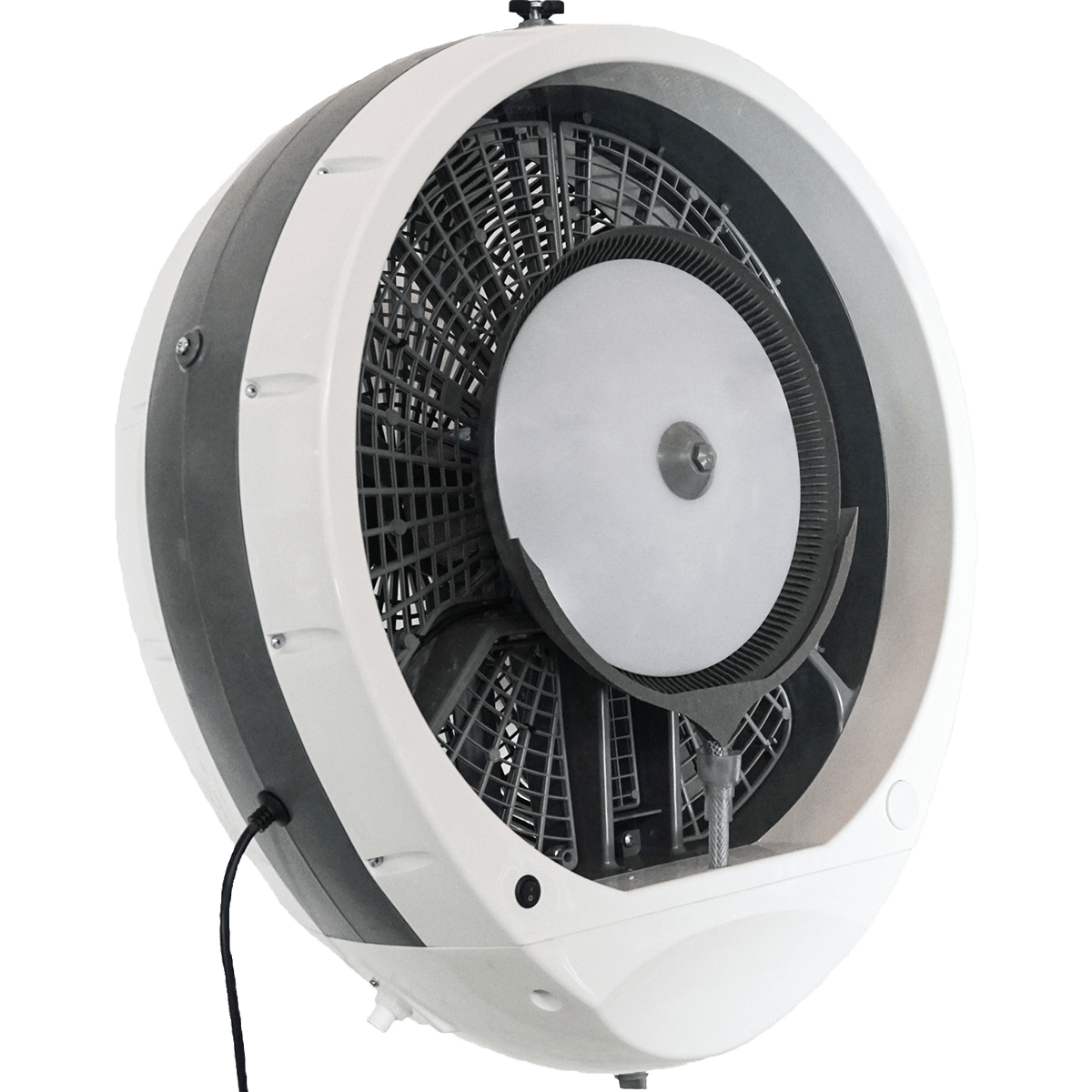 EcoJet by Joape Cyclone 737 Wall Mounted Commercial Misting Fan - White - Angle
