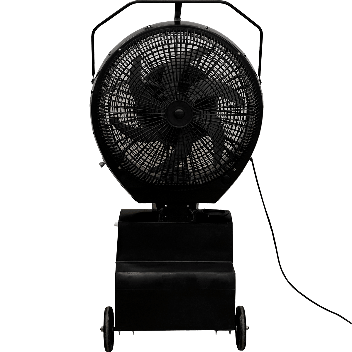 EcoJet by Joape Hurricane 660 Commercial Portable Misting Stand Fan w/ Reservoir 26-gal. Black - Back View