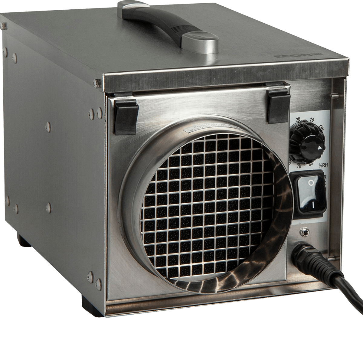 Ecor Pro DryFan 50 Pint Stainless Steel Desiccant Dehumidifier - Right Angle