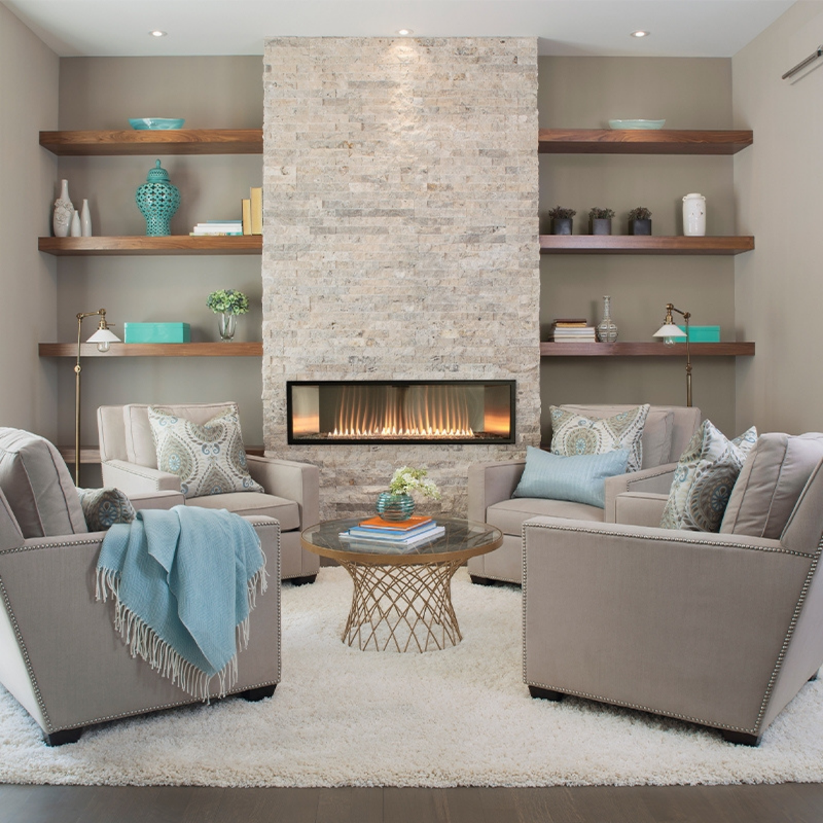Empire Boulevard Vent Free Linear Fireplace with Electric Remote - 48 Inch Lifestyle