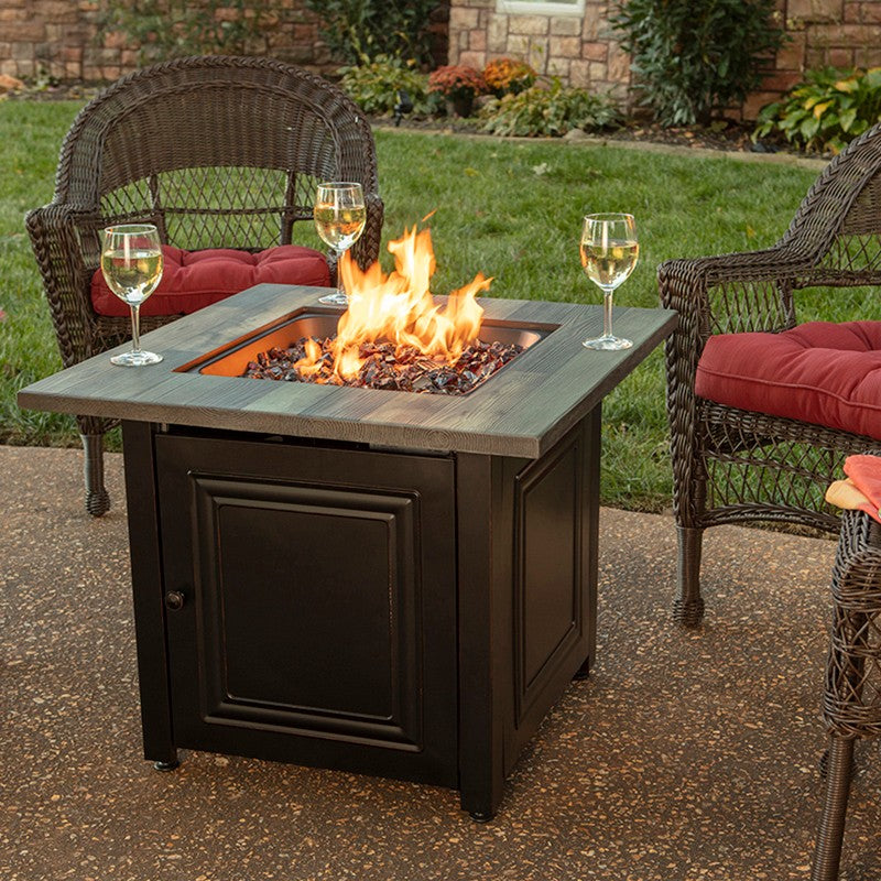 Endless Summer Burlington Outdoor LP Gas Fire Pit - on Patio in Fall