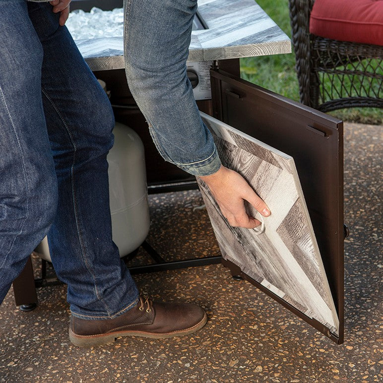 Endless Summer Duvall LP Outdoor Gas Fire Pit - Storing Top Cover