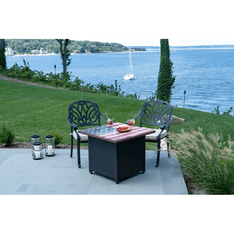 Endless Summer The Liberty Square LP Gas Outdoor Fire Pit - Lifestyle 4
