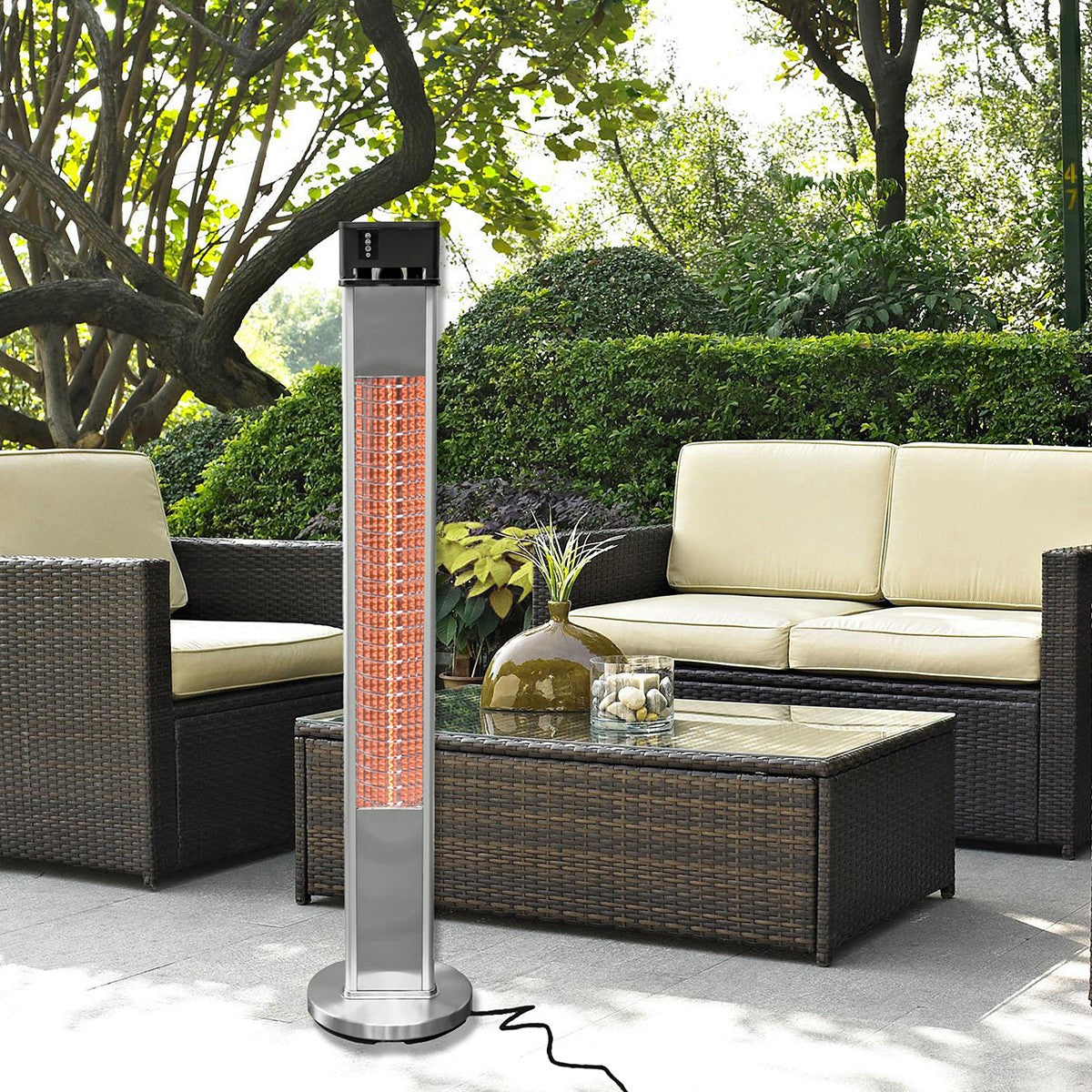 Ener-G+ Freestanding Aluminum Outdoor Patio Heater w/ Remote