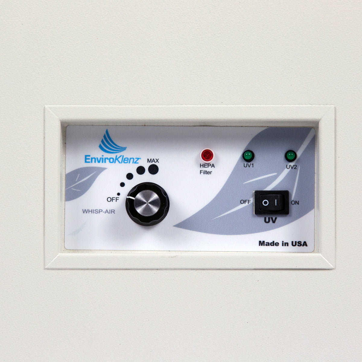 Enviroklenz UV-C Air Purifier - control panel