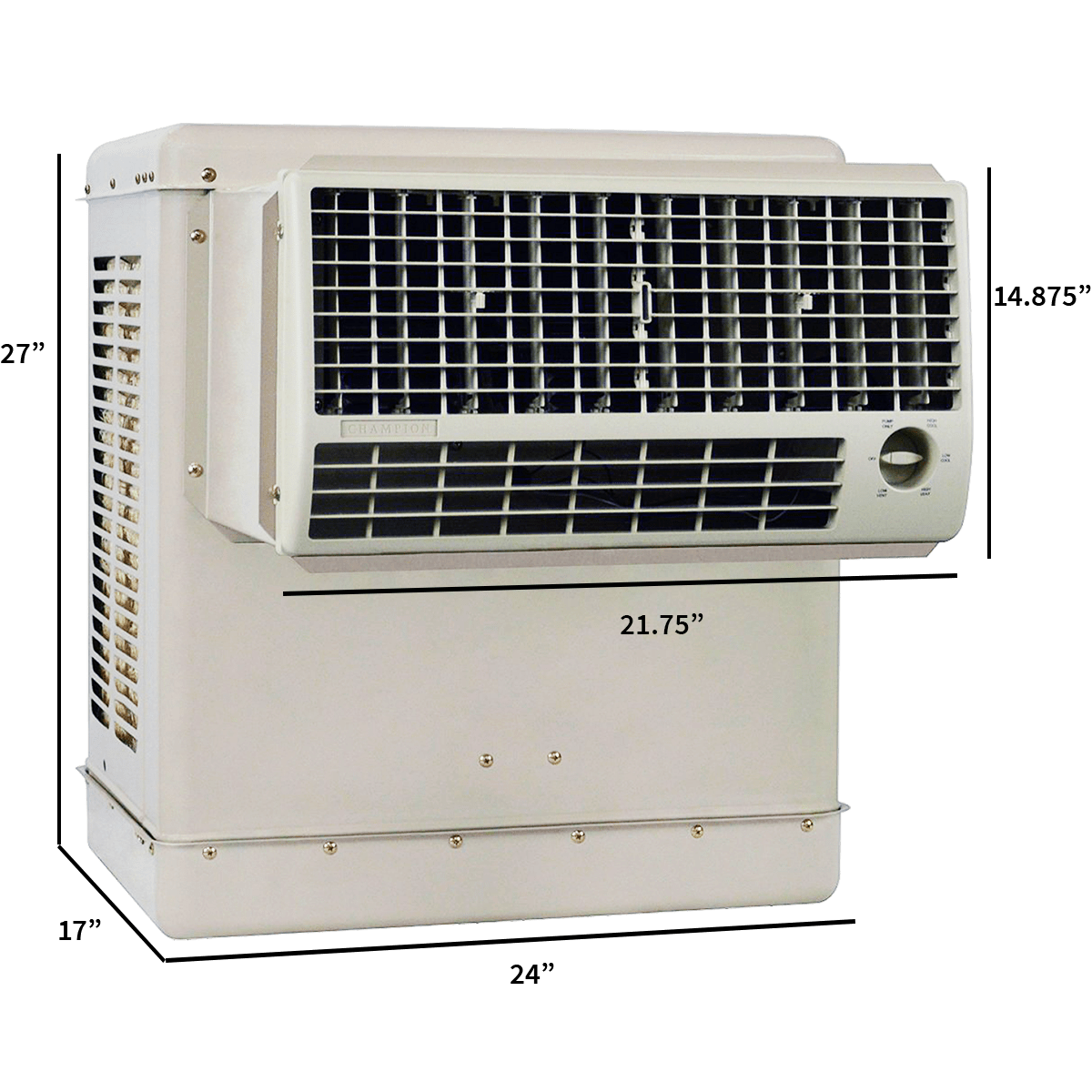 Essick Air N28W Window Evaporative Cooler - Dimensions