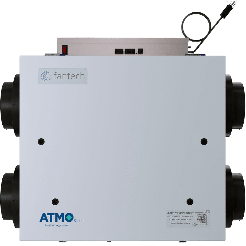 Fantech ATMO 150E Energy Recovery Ventilator (6-Inch Side Ports) - Side