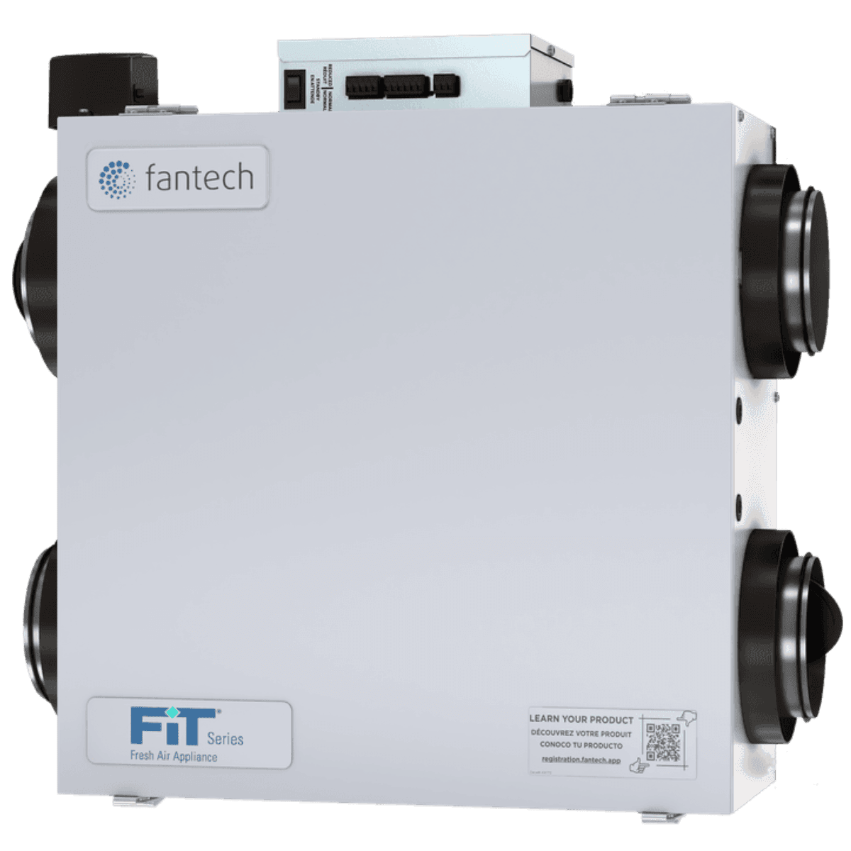 Fantech FIT 120E-D-EC Low Profile Energy Recovery Ventilator w/ Shut-Off Damper - Main