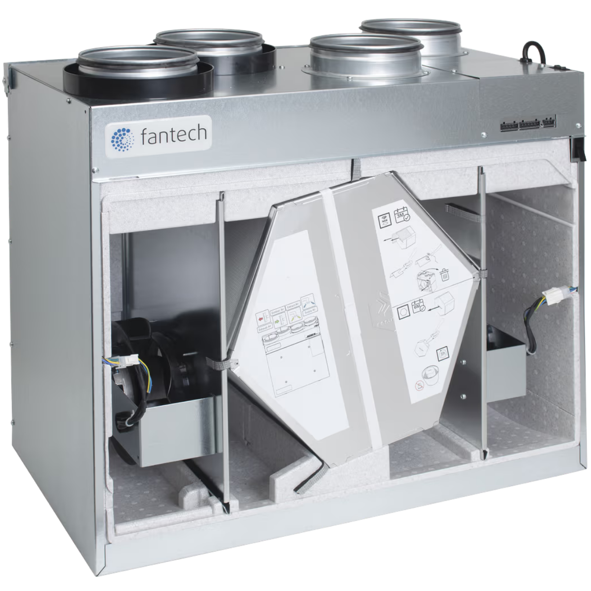 Fantech HERO 150H-EC 176 CFM Heat Recovery Ventilator w/EC Motor - Angle 2