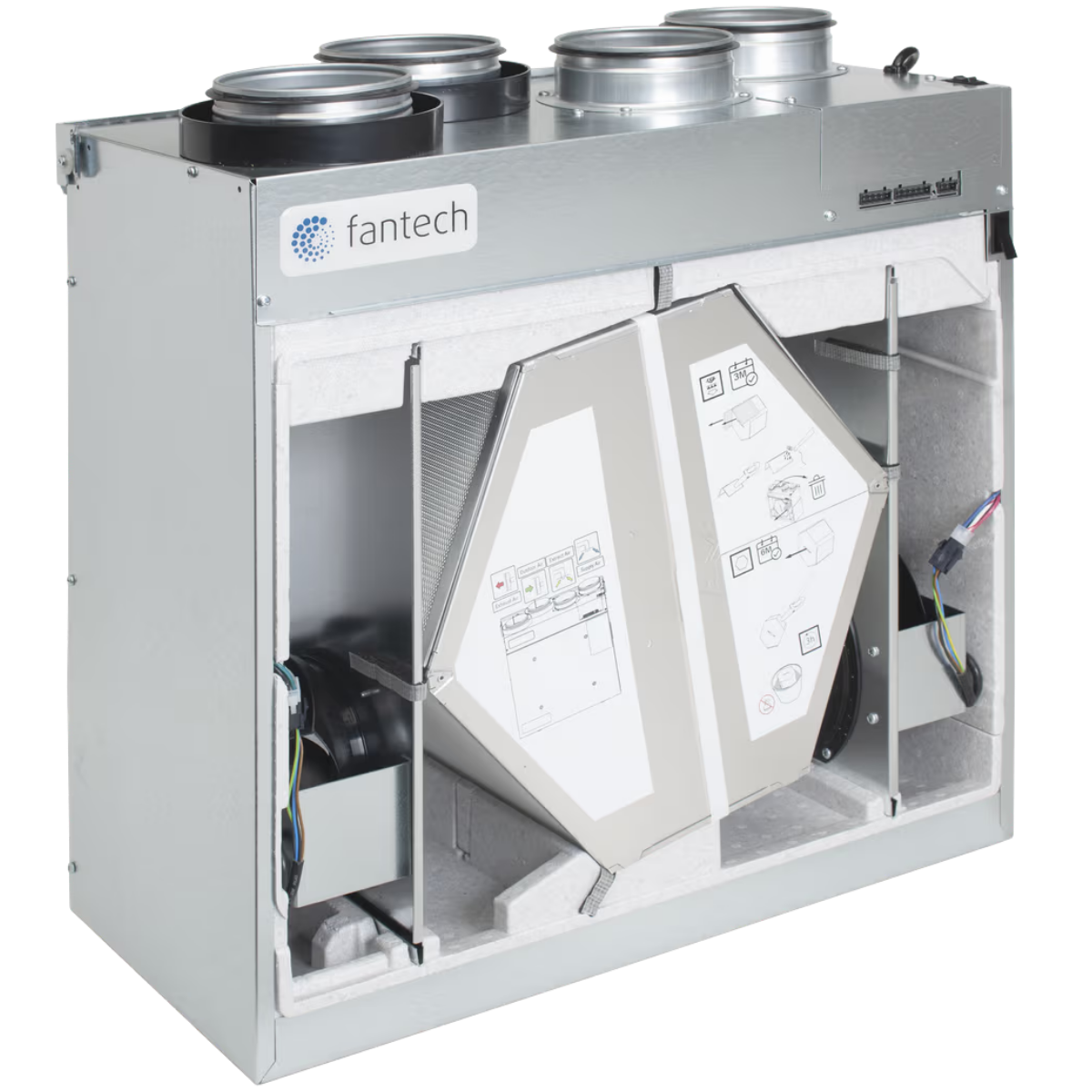 Fantech HERO 250H-EC 263 CFM Heat Recovery Ventilator w/EC Motor - Angle 1