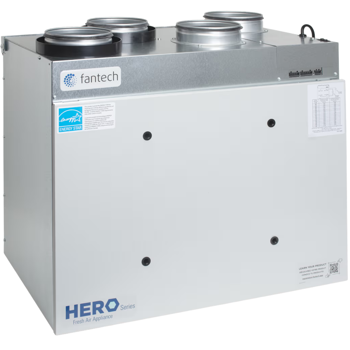 Fantech HERO 250H-EC 263 CFM Heat Recovery Ventilator w/EC Motor - Main