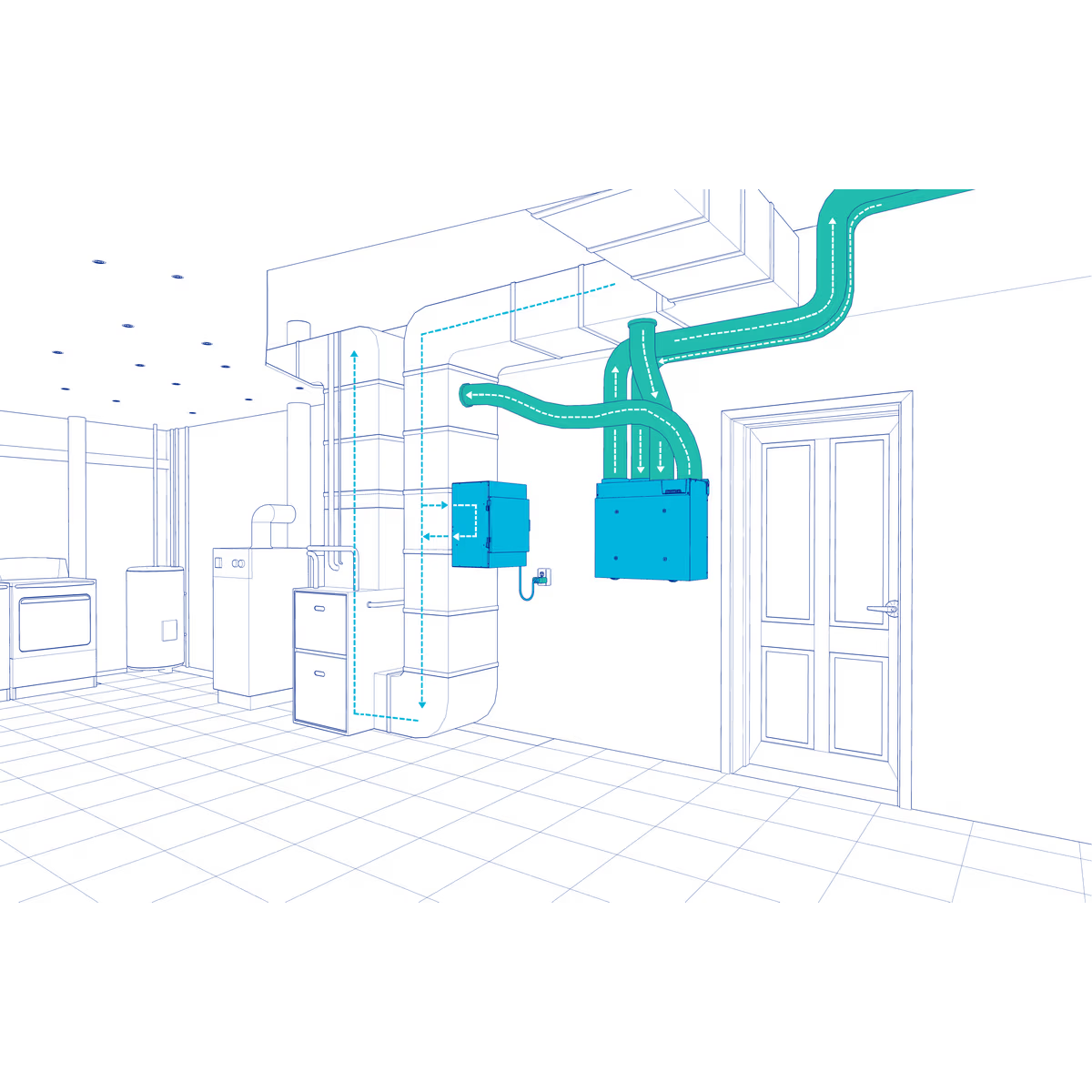 Fantech HERO Energy Recovery Ventilator - Mechanical Room Layout 1